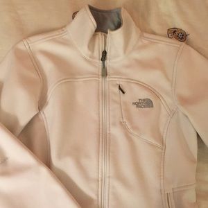White waterproof North Face jacket